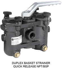 DUPLEX BASKET STRAINER QUICK RELEASE NPT/BSP